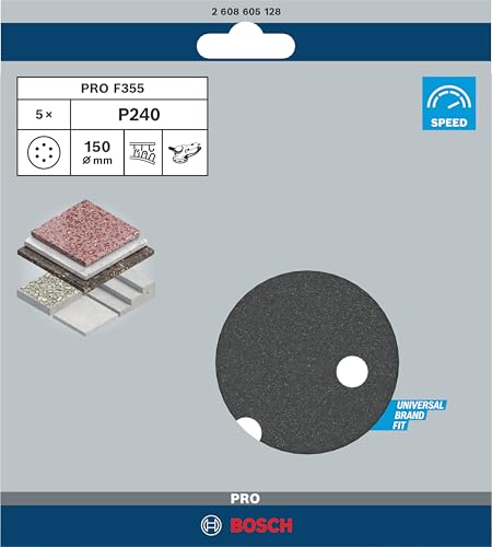 Feuilles abrasives set de 5 pièces 150 mm 240 - vue 3
