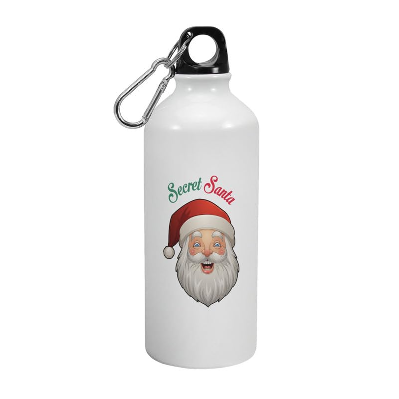 Happu® - Happy Christmas, Aluminium Sipper Bottle, Secret Santa Smiling, Gifts for Girlfriend, Sister, Friends, Women, Gift Hampers, K424