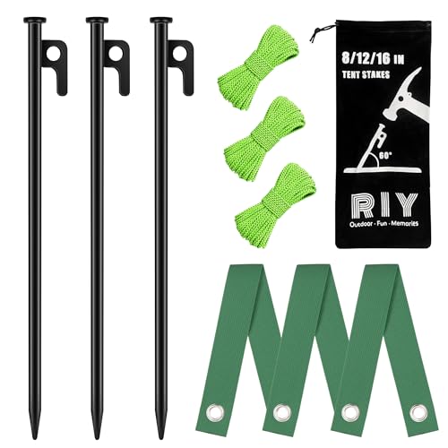 Heavy Duty Tree Stakes and Supports Kit for Leaning Tree Against Bad Weather Plant Support Stakes for Outdoor Plants 3 Pack