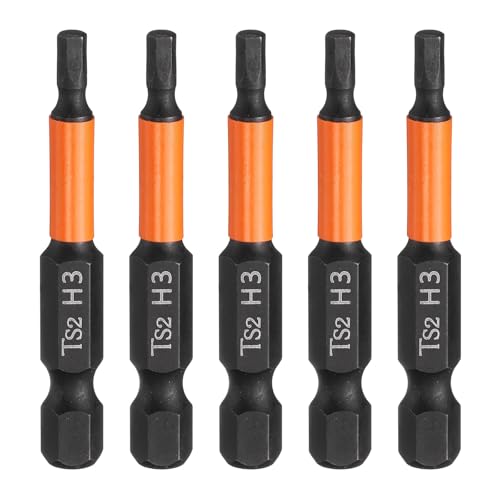 Image of sourcing map 5pcs Hex Head Wrench Drill Bit 3mm(H3) Metric 1/4" Hex Shank 2"(50mm) Length S2 Steel Magnetic Impact Drivers Screwdriver Bit Hexagon Electric Drill Bits