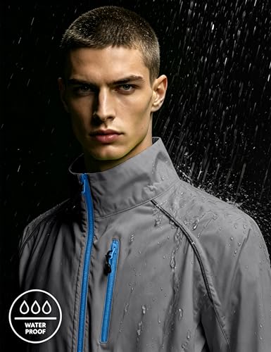 Image of Little Donkey Andy Men's Cycling Jacket, Waterproof Lightweight Windbreaker, Packable