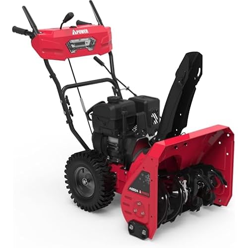 A-iPower 24 Inch Two-Stage Gas Snow Blower, Self-Propelled Snow Clearing Power, 212cc Engine with Electric Start, 190°Chute Rotation, LED Light