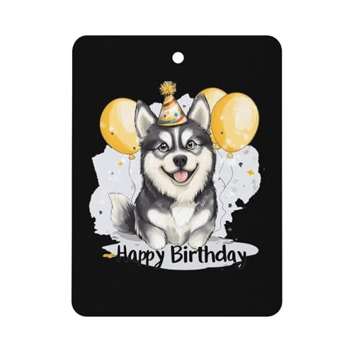 Husky Birthday Car Air Freshener Hanging Aromatherapy Tablets for Car Accessories Square
