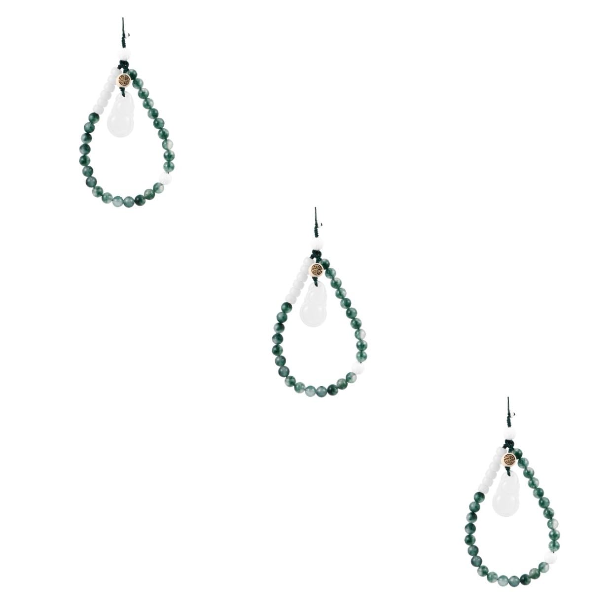 BESTonZON 3 Piezas Cadena De Teléfono Móvil De Jade Cordón De Teléfono Cable De Encanto Del Teléfono Cordón De Tarjeta De Identificación Soporte Para Teléfono Móvil Llave Ágata Calcedonia