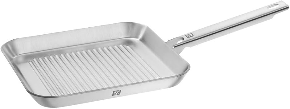 ZWILLING Plus Grillpfanne unbeschichtet24 cm Quadratisch für alle Herdarten EdelstahlSilber