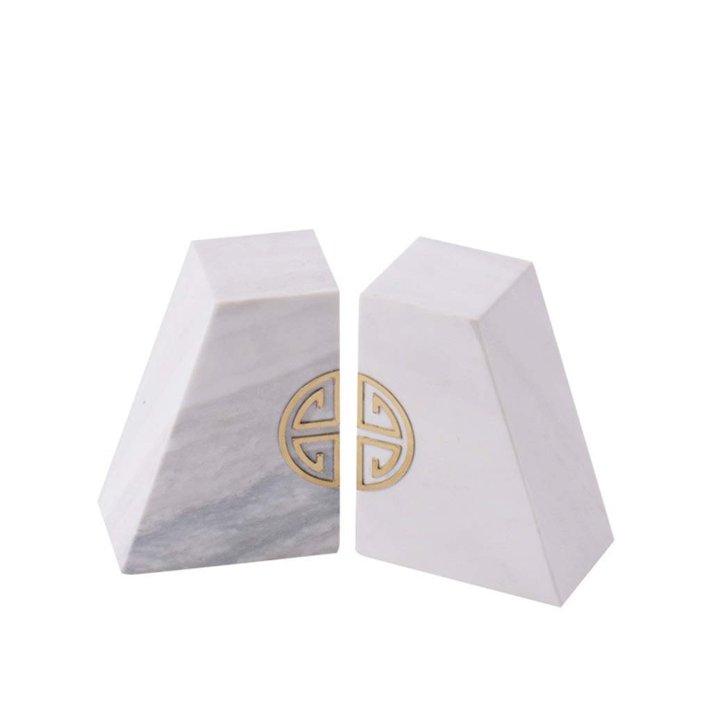 Sujetalibros Bookends de mármol blancos modernos El libro decorativo termina para los estantes resistentes para estanterías para trabajos de libros para el hogar Toppers para el hogar para el hogar De