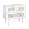 Woonkamer ladekast in MDF drie lades Wit MONTIEL 60x33x h54,5 cm