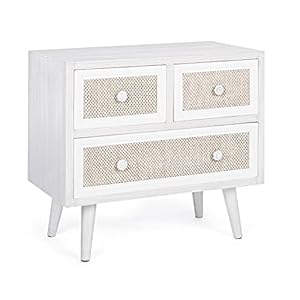 Woonkamer ladekast in MDF drie lades Wit MONTIEL 60x33x h54,5 cm