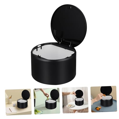 Corbeille de table noire compacte pour éliminer les déchets quotidiens facilement