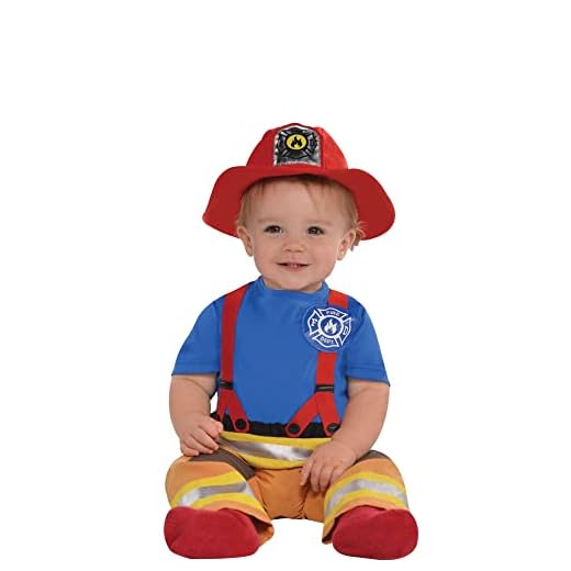 amscan Cute Little Fireman Costume - Child 12-24 Months, 1 Pc