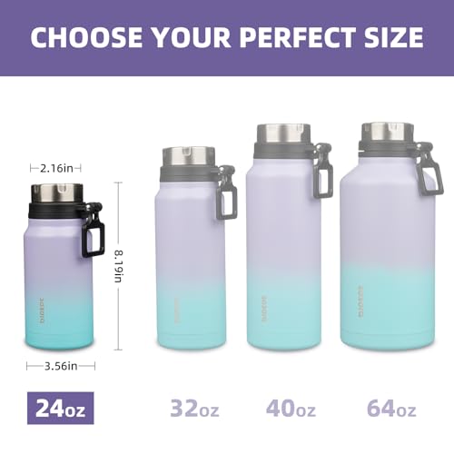 Image of BJPKPK 24oz Insulated Water Bottle, Stainless Steel Bottle with Handle | Vacuum Insulated Bottle with Leak-Proof BPA-Free Design, Keeps Drinks Cold & Hot for Gym, Office, Travel & Daily Use