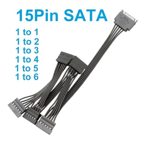 Cable Extensión SATA 15pin Macho a Hembra 5-cables miniatura 2
