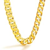 Dankadi Collier Cubain Massif Large 10MM 12MM en 925 Argent pour Homme Femme, Chaîne à Maillon Cubaine Grosse 16