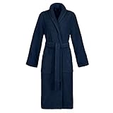 Unisex Schalkragenmantel mit feiner high-low Struktur und Baumwollbiese an Kragen