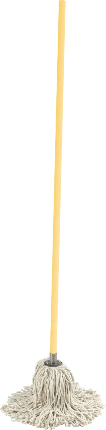 Sterling Ventures Natural Kitchen Floor Mop With Wooden Stick 120Cm 100% Cotton (Py20 Metal Socket)