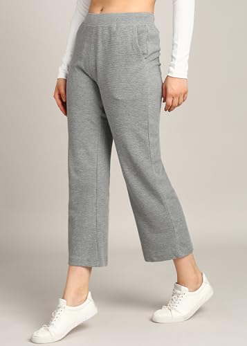 Image of Alan Jones Clothing Women's Straight Fit Mid Rise Solid Stretch Waffle Straight Pants