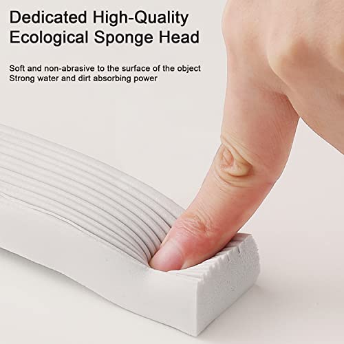 Culasign Upgrade Mini Mop,Portable Sponge Mop,Hand Wash-Free Self-Squeeze Super-Absorbent Small Mop,Improved Process For Easier Push And Pull,Abs Material,Wet And Dry Use,Ivory White #TOP4