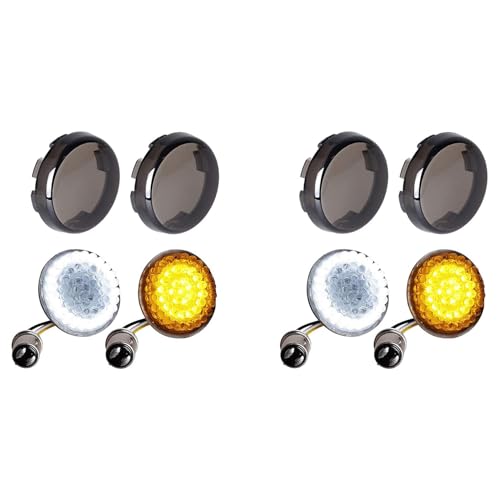 Clignotants LED 1157 fumés pour moto Harley Dyna et Street Glide 8 pièces