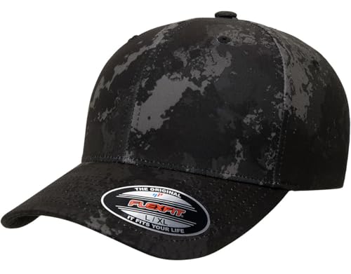 Men's Athletic Baseball Fitted Cap - Premium Baseball Cap - L/XL - Poseidon Black