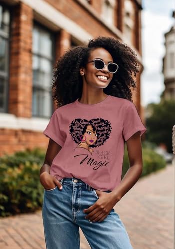 Image of Black History Pajamas, Graphic Matching Sets for Women, Magic Afro American Natural Hair Vintage Melanin T-Shirts and Pants