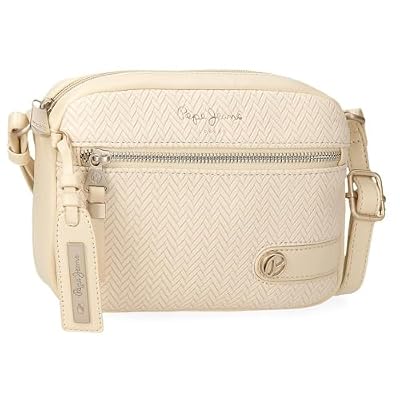 Pepe Jeans Sprig Borsa a tracolla Beige 21 x 4 x 5 cm Pelle sintetica by Joumma Bags, Beige, Taglia unica, Borsa a tracolla