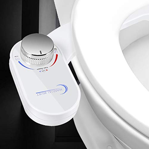 Geohee Bidet,Self-Cleaning Nozzle,Simple Bidet Toilet Attach,Adjustable Water Pressure Bidet Seat Attachment and Water Pressure,with Brass Inlet,Easy to Install