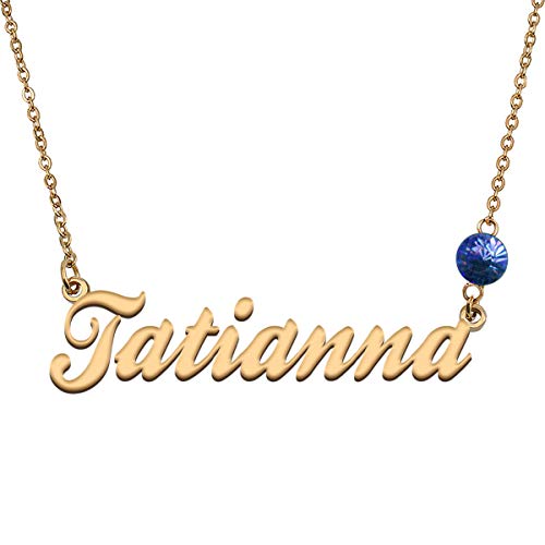 HUAN XUN Custom Choker Birthstone Tatianna Name Necklace Best