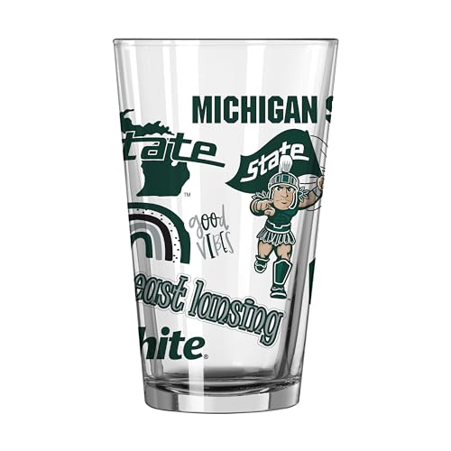 Image of Logo Brands NCAA 16 oz Pint Glass - Durable Glass With Bold Team Color- Chip-Resistant Rim Drinkware For Fans, Tailgates, Home Bars & Everyday Use
