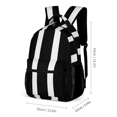 Stripes Black White Backpack for Travel, Ultra Durable Small Bookbag Lightweight Daypack for Women Men2