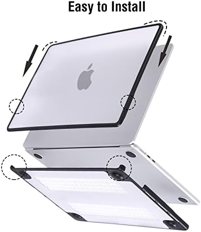 BlueSwan Case compatible for Macbook Air 13.6 inch M2 A2681, Released in 2022, Anti-rupture Soft TPU Frame + Ultra-thin PC Matte Anti-fingerprint Protective Cover - Frosted Clear