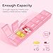 AUVON Weekly Pill Organizer with Effortless Opening Design, Arthritis Friendly Pill Box, BPA-Free Pill Organizer 7 Day, Cute & Portable Pill Case for Vitamins, Supplements and Medications