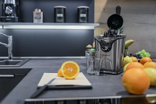 Steba Zitruspresse mit Edelstahlgehäuse, praktischer Hebel-Pressarm für optimale Saftausbeute, alle abnehmbaren Teile spülmaschinengeeignet, ZP 3