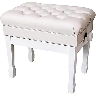 Yisss Tabouret Piano,Banquette Piano Banc Banc de Piano réglable avec siège en Cuir véritable, Tabouret de Piano Blanc Moderne avec Rangement pour Musique et Pieds en Bois Massif (Null White) - Les Beatles, Paul McCartney, John Lennon, RIngo Starr, George Harrison
