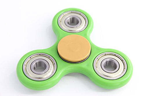 WeFidget's Original Gold Button Standard EDC Fidget Spinner, Relieve Your Stress, Anxiety, ADHD (Green)