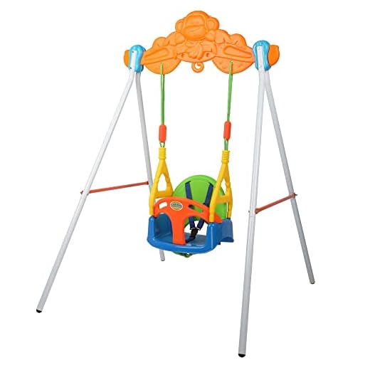 COLOR TREE Toddler Swing Heavy-Duty Indoor/Outdoor Baby Swing Set with Safety Harness Kids Backyard Playground Toys Swing Seat with Stand