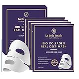 La Belle Royale Bio-Collagen Real Deep Face Mask - Overnight Hydrogel Mask for Glass Skin - Pore Minimizing, Firming & Deeply Hydrating - Anti-Aging Facial Sheet Mask (4 Pack)