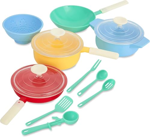 Casdon Pan Set Toy Pan Set For Children Aged 3+ Pastel Colours Pans And Utensils For Imaginative Play (50250)