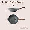 SENSARTE Nonstick Wok Pan with Lid 11-inch, Healthy Stir-fry Pan Induction Cookware with Swiss Granite Coating, Deep Frying Pan Skillet with Stay-cool Handle, PFOA Free #2