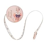 Simplicity Vintage Fashion 1930's Pink Faux Leather Sewing Tape Measure, 2.1'' D, 5 Feet Long