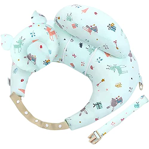 NLAVW Almohada de Lactancia para Lactancia, posicionador de bebé Premium Almohada Multifuncional Almohada de Soporte Infantil,Verde