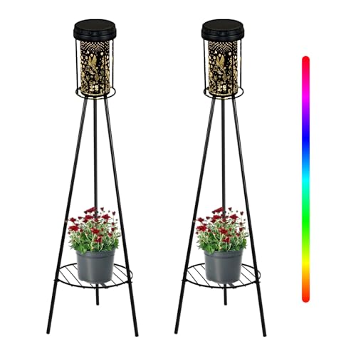 SendaLife Outdoor Solar Floor Lamps RGB Color-Changing Hummingbird Projection Metal...