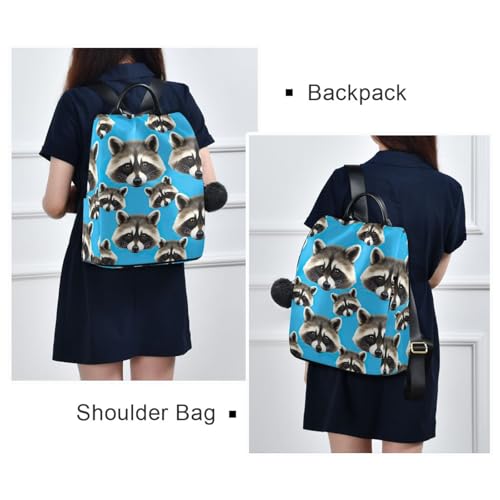 Sac à dos raccoon imprimé tendance avec finitions soignées en cuir synthétique - 7