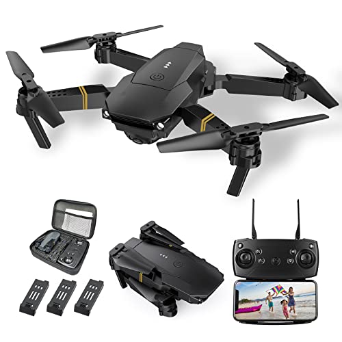 Drones with Camera for Adults 4K 1080P, Mini Drone with Camera Foldable Drones for Adults, Altitude Hold, One Key Take Off/Land, 3D Flip, 3 Speed Mode, 15 years old up (Black-01cy)