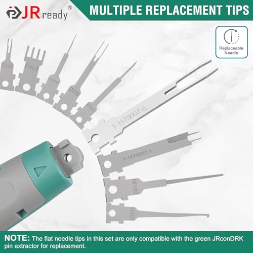 Image of JRready JRconDRK00B20-01 Replacement Tips kits for AMP TE Molex Delphi JST Harting 4P Computer Power Connector Pin Removal Tool Kit Depinning Tools for Automotive and Electronics Repair