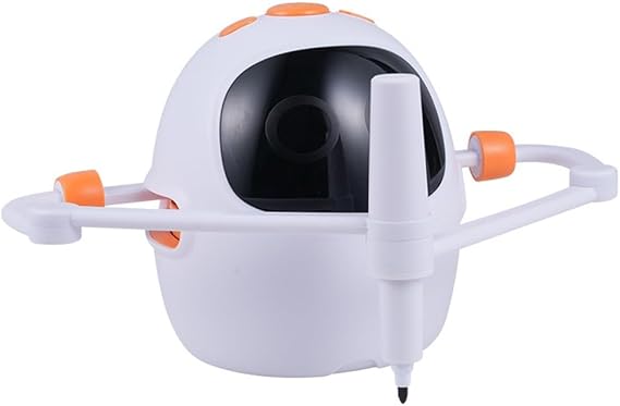 Interactive Educational Drawing Robot for Kids Aged 4-12, 100 Drawing Cards + 5 Colored Pens + Drawing Board, Smart Auto-Sketch Toy with Built-in Card Slot, ABS Construction(Blue)