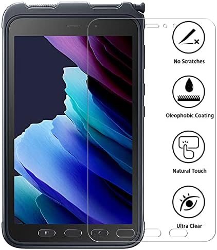 [2 Pack] XunyLyee Screen Protector for Samsung Galaxy Tab Active 3 (8.0 Inch), Tempered Glass Film for Galaxy Tab Active3 SM-T570/SM-T575/SM-T577 Anti-Scratch Easy Installation