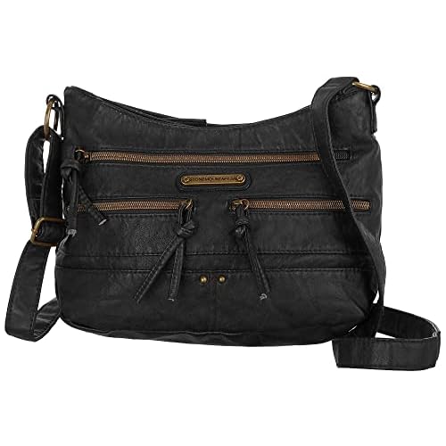 Stone Mountain Boat Shoulder Hobo Handbag One Size Black