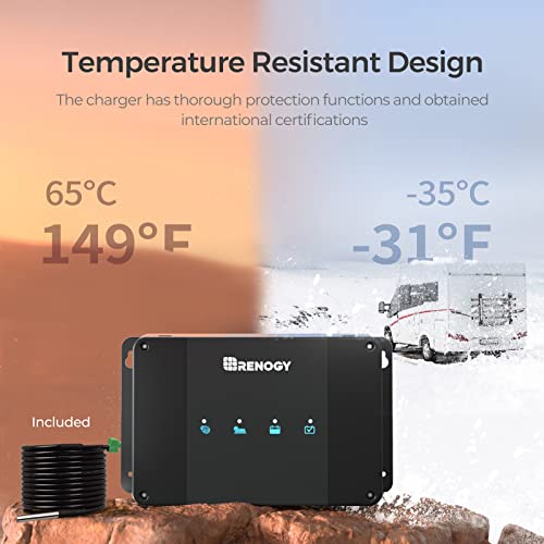 Image of Renogy Smart 50A DC-DC MPPT Battery Charger 12V, Dual Input for RVs /Vans | 50V /660W solar input,AGM /Gel /Flooded /Li, MPPT 99% tracking,alternator+dual input,overvoltage /short protection,negative ground