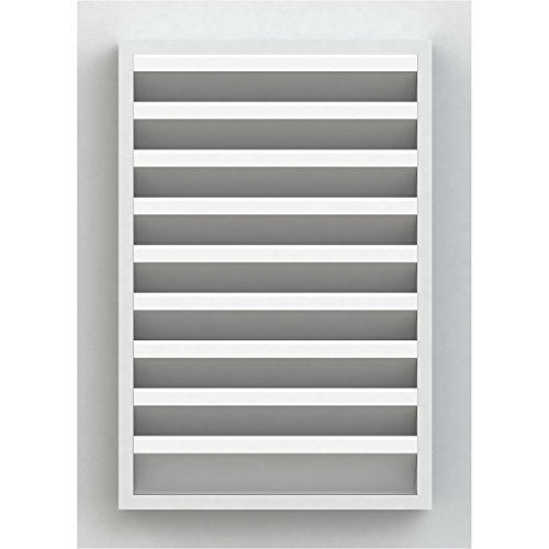 Ekena Millwork GVPVE16X1201FUN Vertical Gable Vent (21\"W x 17\"H Frame Size): Functional, PVC Gable Vent w/ 1\" x 4\" Flat Trim Frame, 16\"W x 12\"H