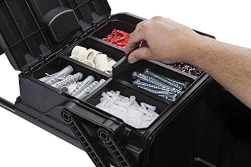 Miniatura 8 de Keter- Caja De Herramientas, Carro Horizontal Con Ruedas, 65 X 42 X 38 Cm Color Negro
